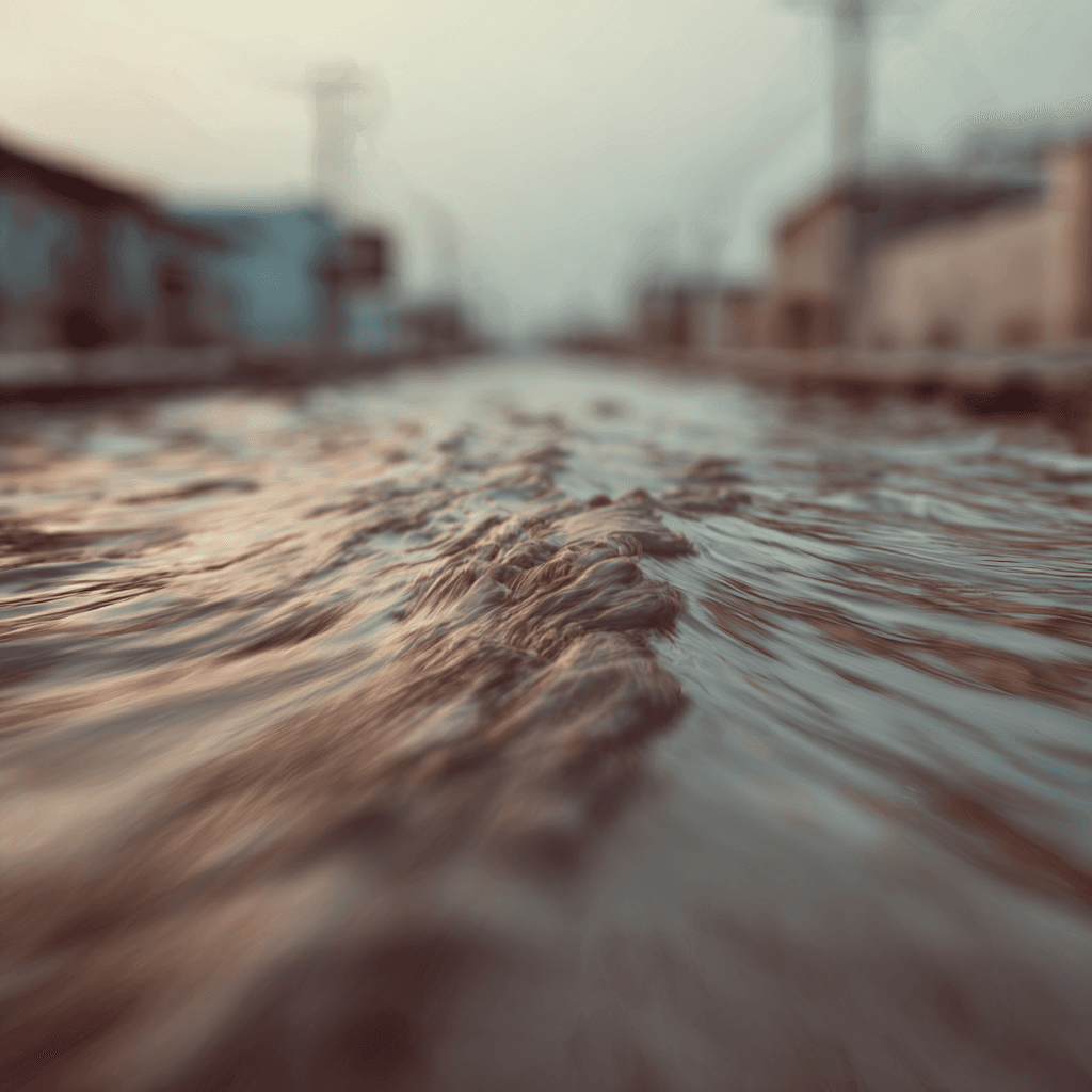 Flooded street during Hurricane Harvey